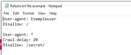 robots text file example